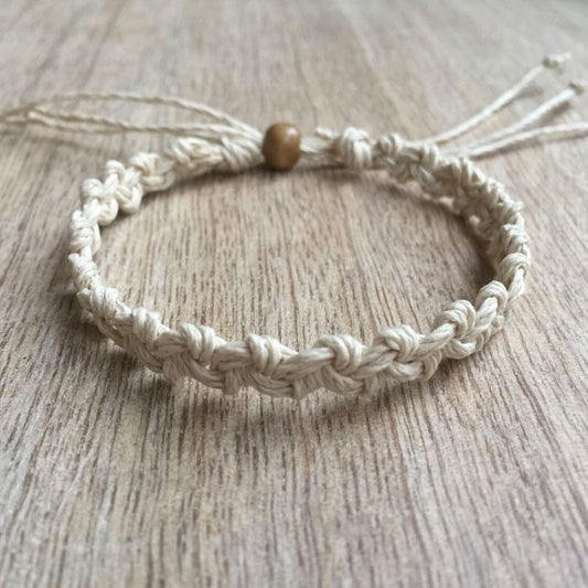 Macrame Anklet with Brass Beads | Hari Om Creations