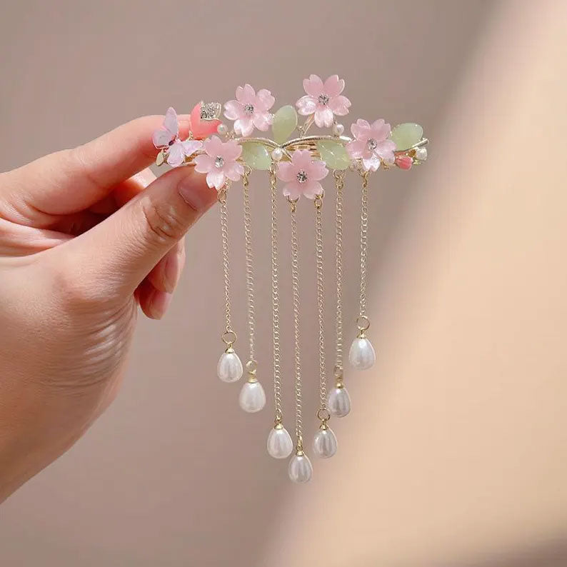 Pearl Drop Beads Hair Jewelry – Fashion Stone Accessory