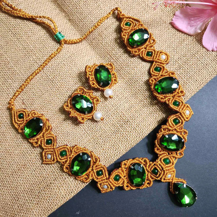 Buy Macrame Jewelry Necklace, Earrings Online
