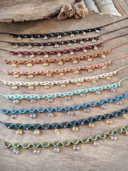 Macrame Brass Beads Anklet – Handmade Style