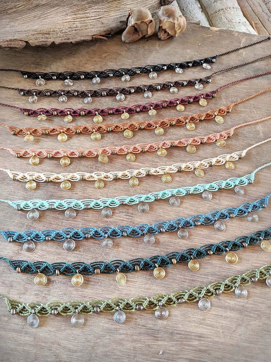 Macrame Brass Beads Anklet – Handmade Style