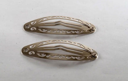 Silver-Tone Metal Snap Hair Clips