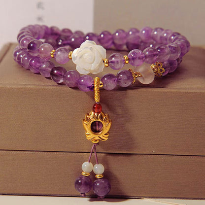 Handmade Brass 8MM Amethyst Hydro Bracelet | Hari Om Creations