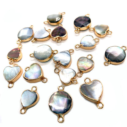 Trendy 2025 925 Sterling Silver Pendant Connector Jewelry 8To10mm Mother Of Pearl Gemstone Pendant Multi Shape Bezel Setting For Anniversary Gift's Women or Men Jewelry For Her