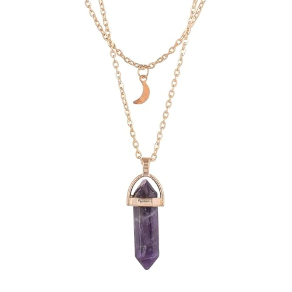 Trendy 2025 Double Pointed Pencil Shape 22mm Crafted By Hand 925 Sterling Silver Pendant With Chain Jewelry Amethyst Lace Agate Gemstone Pendant Bezel Setting For Anniversary Gift's Women or Men Jewelry For Her