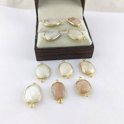 Jewelry Findings Brass Pendant Connector | Rose Quartz Stone
