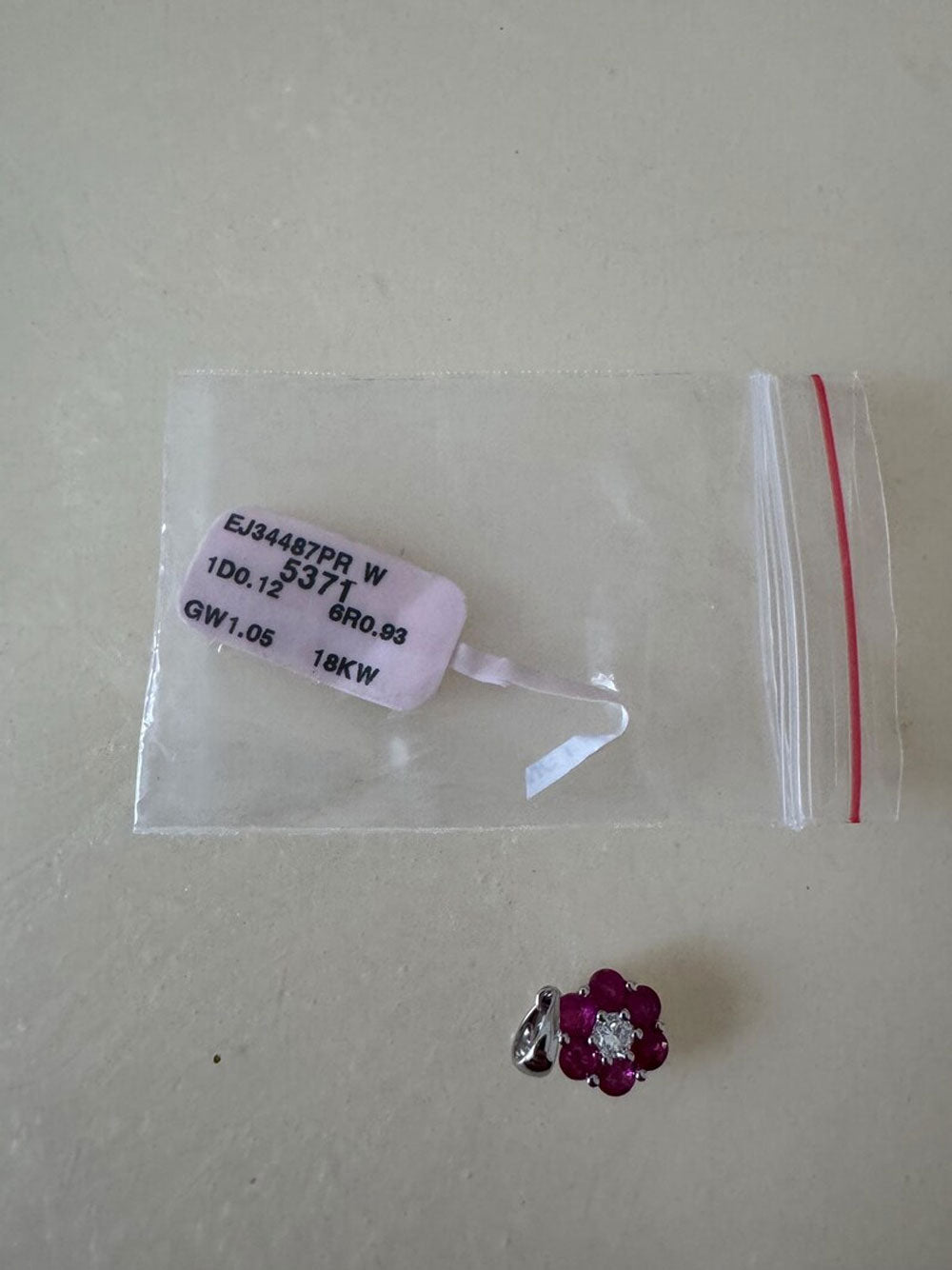 Natural Red Ruby & Diamond Flower Pendant in Solid 14k 18k Gold