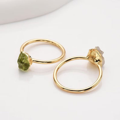 Mix Raw Gemstone Ring 8x10MM | Handmade 925 Sterling Silver