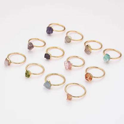 Mix Raw Gemstone Ring 8x10MM | Handmade 925 Sterling Silver