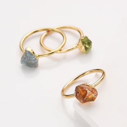 Mix Raw Gemstone Ring 8x10MM | Handmade 925 Sterling Silver