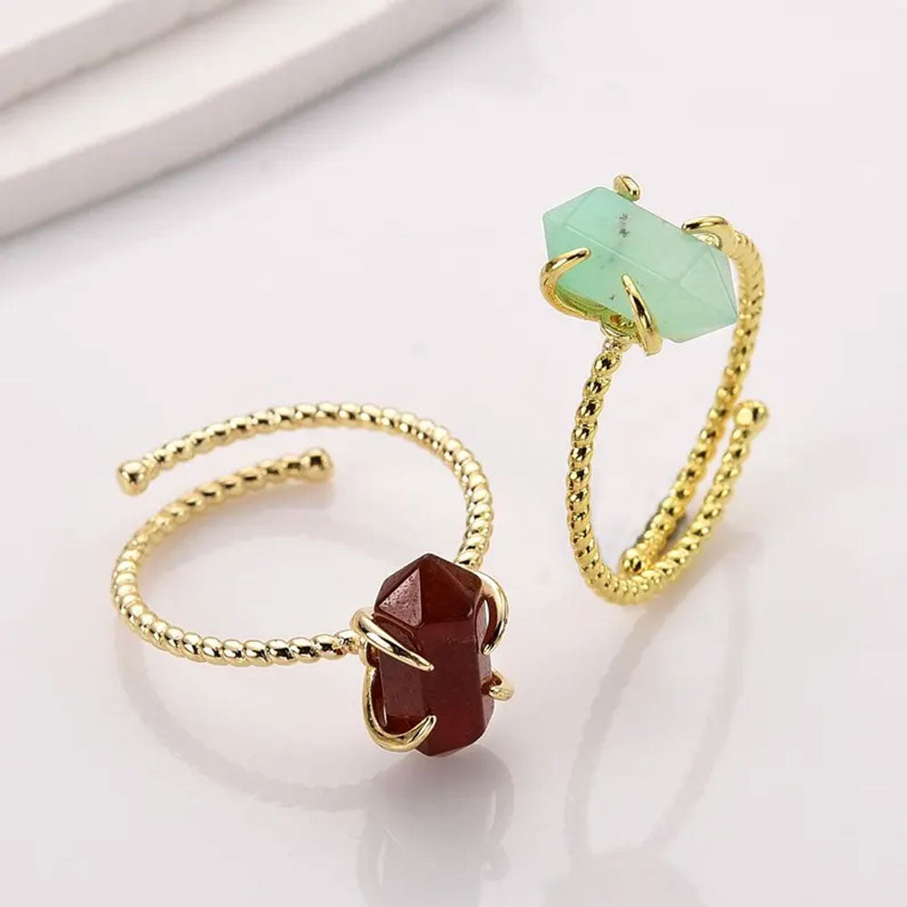 Multi Color Gemstone Double Pointed Ring 5X10MM | 925 Silver