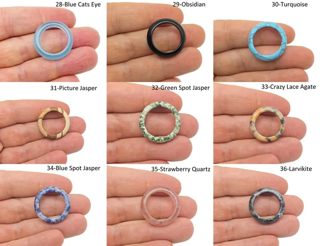 15MM Mix Stone Round Gemstone Rings | Trendy Jewelry Collection