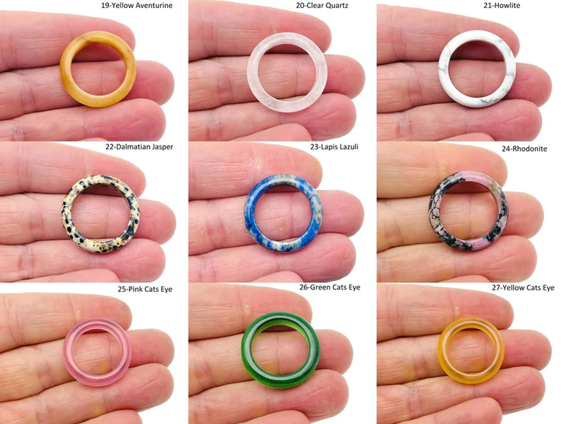15MM Mix Stone Round Gemstone Rings | Trendy Jewelry Collection