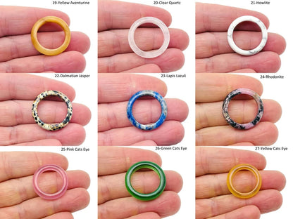 15MM Mix Stone Round Gemstone Rings | Trendy Jewelry Collection