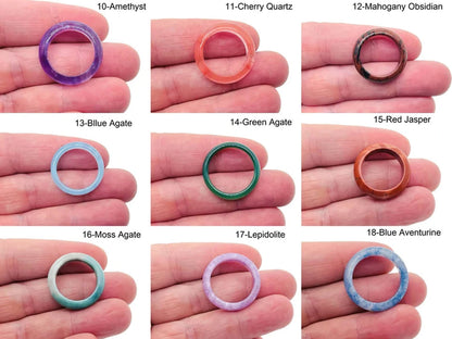 15MM Mix Stone Round Gemstone Rings | Trendy Jewelry Collection