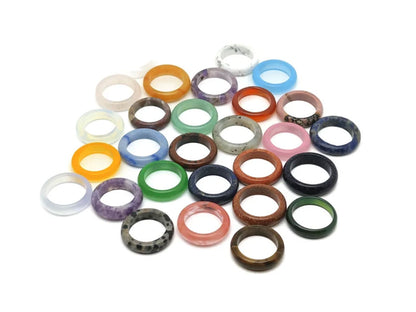 15MM Mix Stone Round Gemstone Rings | Trendy Jewelry Collection