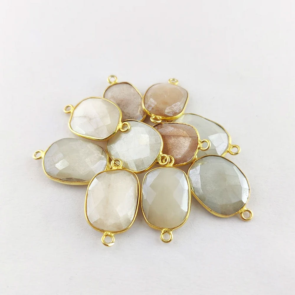 Jewelry Findings Brass Pendant Connector | Rose Quartz Stone