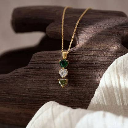 Silver Rhodium Plated Necklace 8MM Heart Shape Hydro Quartz Pendant