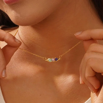 Handmade Silver Necklace Hydro Quartz Heart Shape Custom Name Pendant