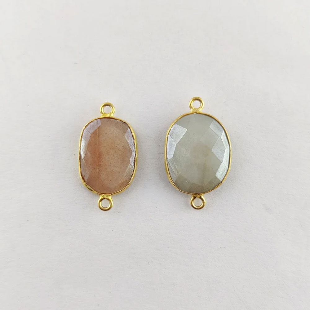 Jewelry Findings Brass Pendant Connector | Rose Quartz Stone