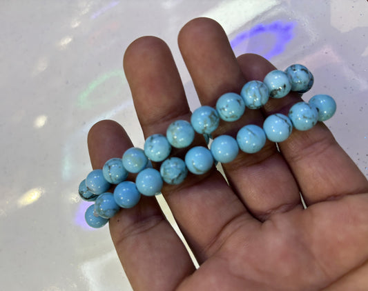 2025 Trendy Handmade Brass Adjustable Bracelet 8mm Larimar Natural Beads Gems Drilled Set Fashion Bracelet For Women Gift's