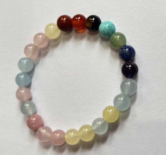 Trendy Handmade Adjustable Bracelet 8mm Multicolor Beads Natural Beads Gems Drilled Set Fashion Bracelet For Women Gift's