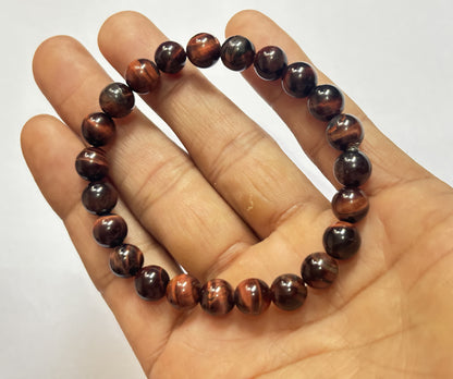 Handmade Adjustable Bracelet 8mm Irion Tiger Eye Beads Natural Beads Gems Drilled Set Fashion Bracelet For Women Gift's