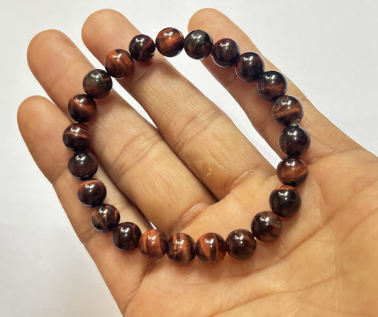Handmade Adjustable Bracelet 8mm Irion Tiger Eye Beads Natural Beads Gems Drilled Set Fashion Bracelet For Women Gift's