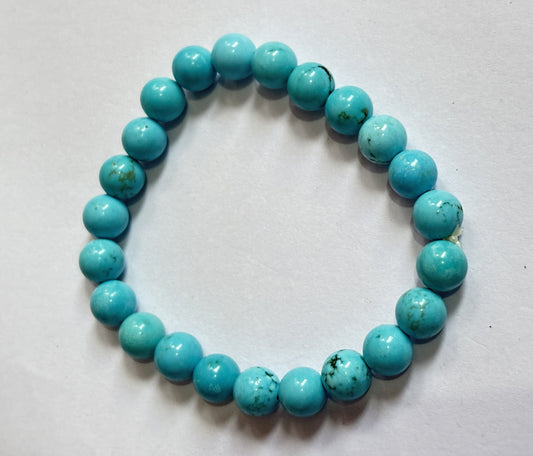 2025 Trendy Handmade Adjustable Bracelet 8mm Tapmad Turquoise Stone Natural Beads Gems Drilled Set Fashion Bracelet For Women Gift's