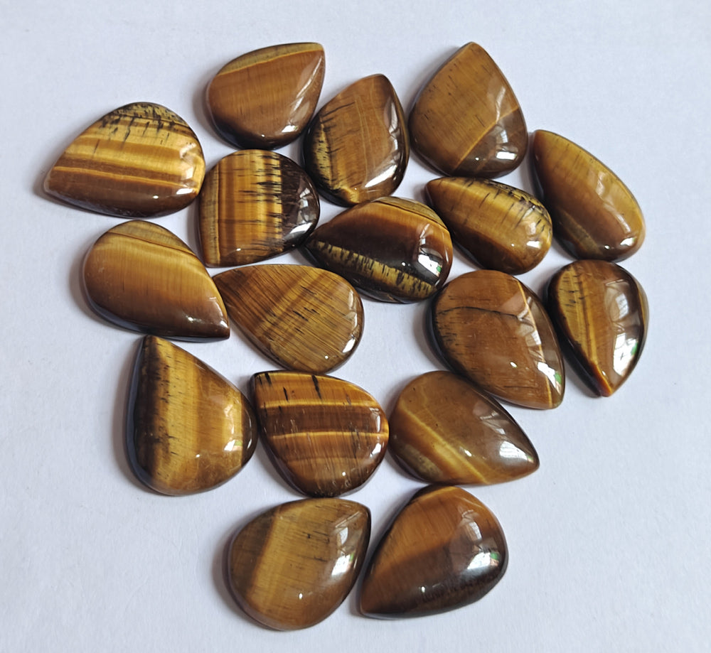 Trendy 2025 20To25MM Tiger Eyes Loose Gemstone Pear Shape Handmade Natural Stone Making For Jewelry