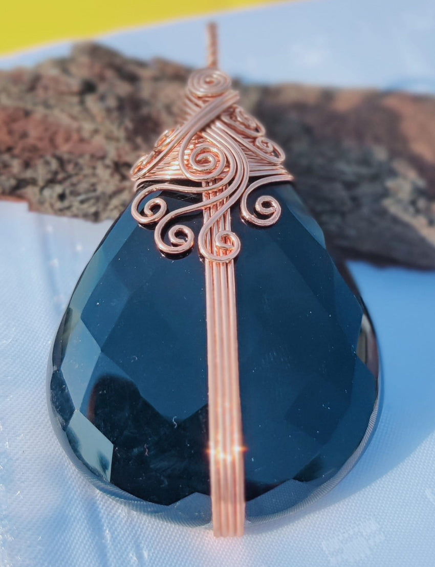 Handmade 30To35MM Heart Shape Black Onyx Gemstone Metal Pendant Bezel With Wire Wrapped Set For Happy Birthday Gift For Wife For Her Metal Brass Pendants