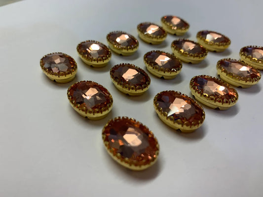 925 Sterling Silver Gold Plated Buttons Oval Shape citrine Hydro Gemstone Handmade Bezel Set  For Happy Birthday Gift's Used For Fancy Drees Jewelry