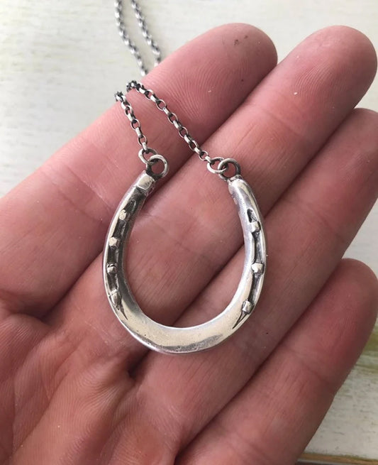 Handmade Brass Pendants Horseshoe Shape With Chain Necklace Pendant Size 15To20mm For Happy Birthday Gift Pendant