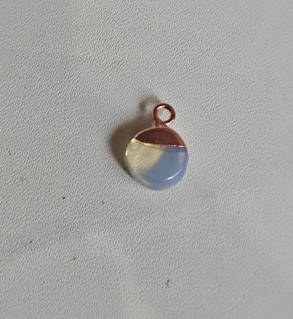 8To12mm Opalite Raw Gemstone Pendant Brass Golden Color Electroplated Setting Pendant Drop Shape Pendant For Happy Birthday Gift's Pendant