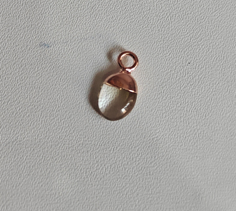 8To12mm Smoky Quartz Gemstone Pendant Brass Golden Color Electroplated Setting Pendant Drop Shape Pendant For Happy Birthday Gift's Pendant