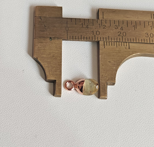 8To12mm Citrine Raw Gemstone Pendant Brass Golden Color Electroplated Setting Pendant Drop Shape Pendant For Happy Birthday Gift's Pendant