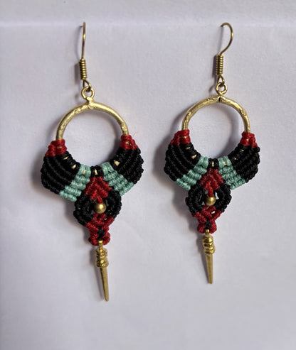 Earrings | Hari Om Creations, Golden Brass & Threads