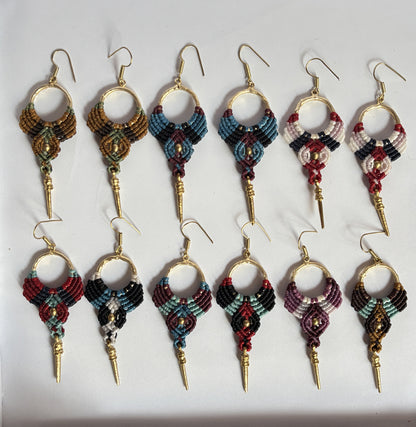 Earrings | Hari Om Creations, Golden Brass & Threads