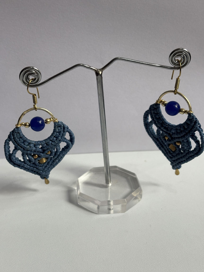 Golden Brass Dangle Earrings 1.5–2 Inch | Handmade