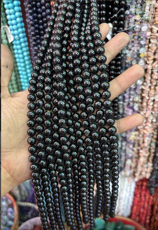 Awesome Handmade Metal Brass Strand Chain Stone Size 8MM Black Onyx Beads Natural Stone Chain Round Shape Gemstone Drilled Setting Used For Jewelry