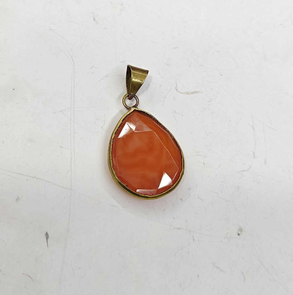 Handmade Stone Size 15MM Pear Shape Red Agate Natural Pendant Gemstone Pendant Bezel Setting 925 Sterling Silver Pendant Anniversary Gift for Wife For Her
