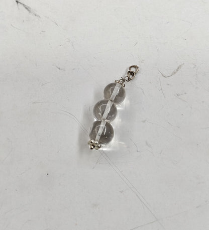 Handmade Stone Size 8mm Round Shape Triple Crystal Natural Pendant Gemstone Pendant Drilled Setting 925 Sterling Silver Pendant Anniversary Gift for Wife For Her