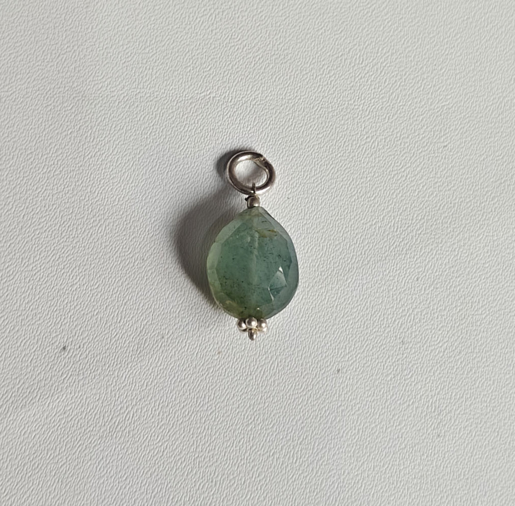 Handmade Stone 15MM Approx Drop Shape Aquamarine Gemstone Pendant Drilled Setting 925 Sterling Silver Pendant For Happy Birthday Gift Pendant