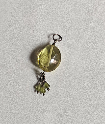 Stone 12MM Approx Oval Shape Lemon Quartz Gemstone Pendant Drilled Setting Handmade 925 Sterling Silver Pendant For Happy Birthday Gift Pendant