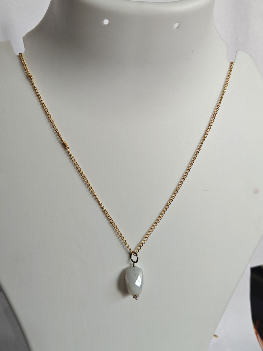 Handmade 925 Sterling Silver Gold Plated Necklace 8MM Round Shape Prehnite Cut Gemstone Drilled Set Necklace Anniversary Gift For Women Necklace