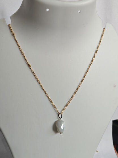 Handmade 925 Sterling Silver Gold Plated Necklace 8MM Round Shape Prehnite Cut Gemstone Drilled Set Necklace Anniversary Gift For Women Necklace