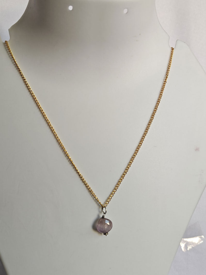 925 Sterling Silver Gold Plated Necklace 10MM Round Shape Aquamarine Cut Gemstone Drilled Set Necklace Anniversary Gift For Women Necklace