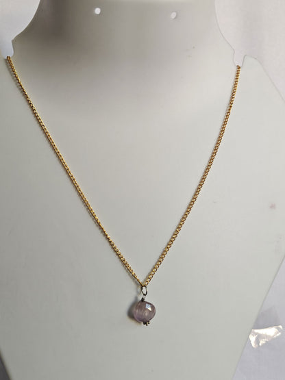 925 Sterling Silver Gold Plated Necklace 10MM Round Shape Aquamarine Cut Gemstone Drilled Set Necklace Anniversary Gift For Women Necklace