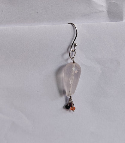 Handmade 925 Sterling Silver Dangle Pair Earrings Round 10MM Rose Quartz Cut Gemstone Earring Drilled Set For Women or Girls Jewelry