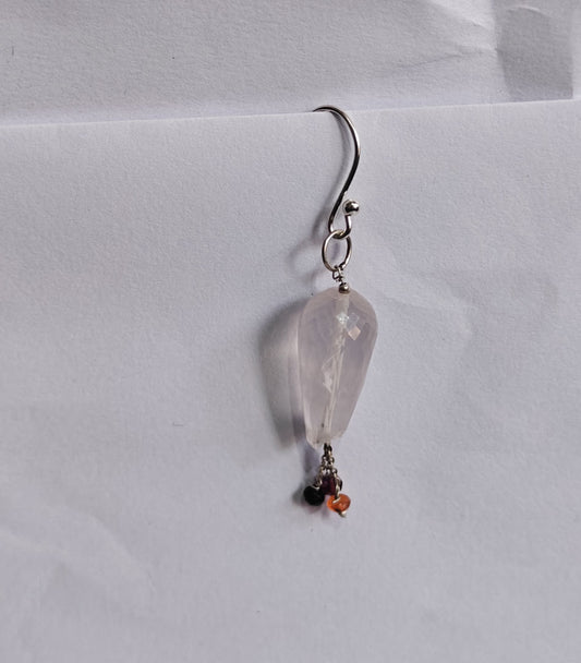 Handmade 925 Sterling Silver Dangle Pair Earrings Round 10MM Rose Quartz Cut Gemstone Earring Drilled Set For Women or Girls Jewelry